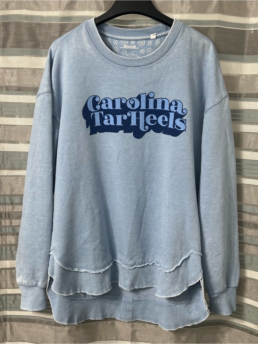 Carolina Tar Heels Light Blue Women's Layered Hem Sweatshirt